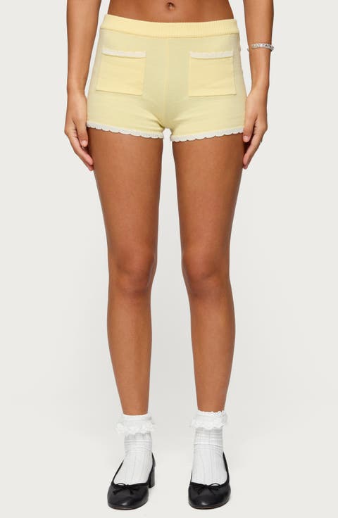 Leila Scalloped Knit Shorts