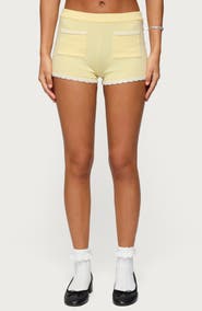 EDIKTED Leila Scalloped Knit Shorts