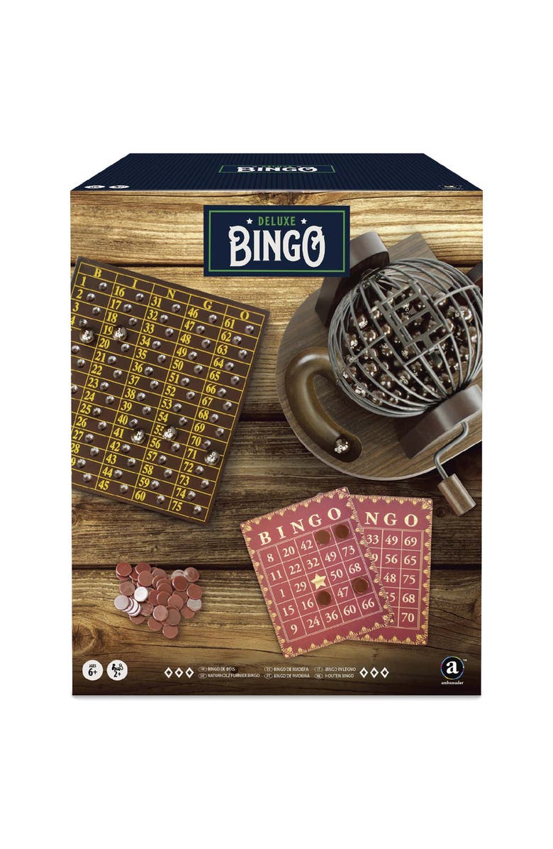 Merchant Ambassador Craftsman Deluxe Wood Bingo Game Set, Main, color, Multicolored