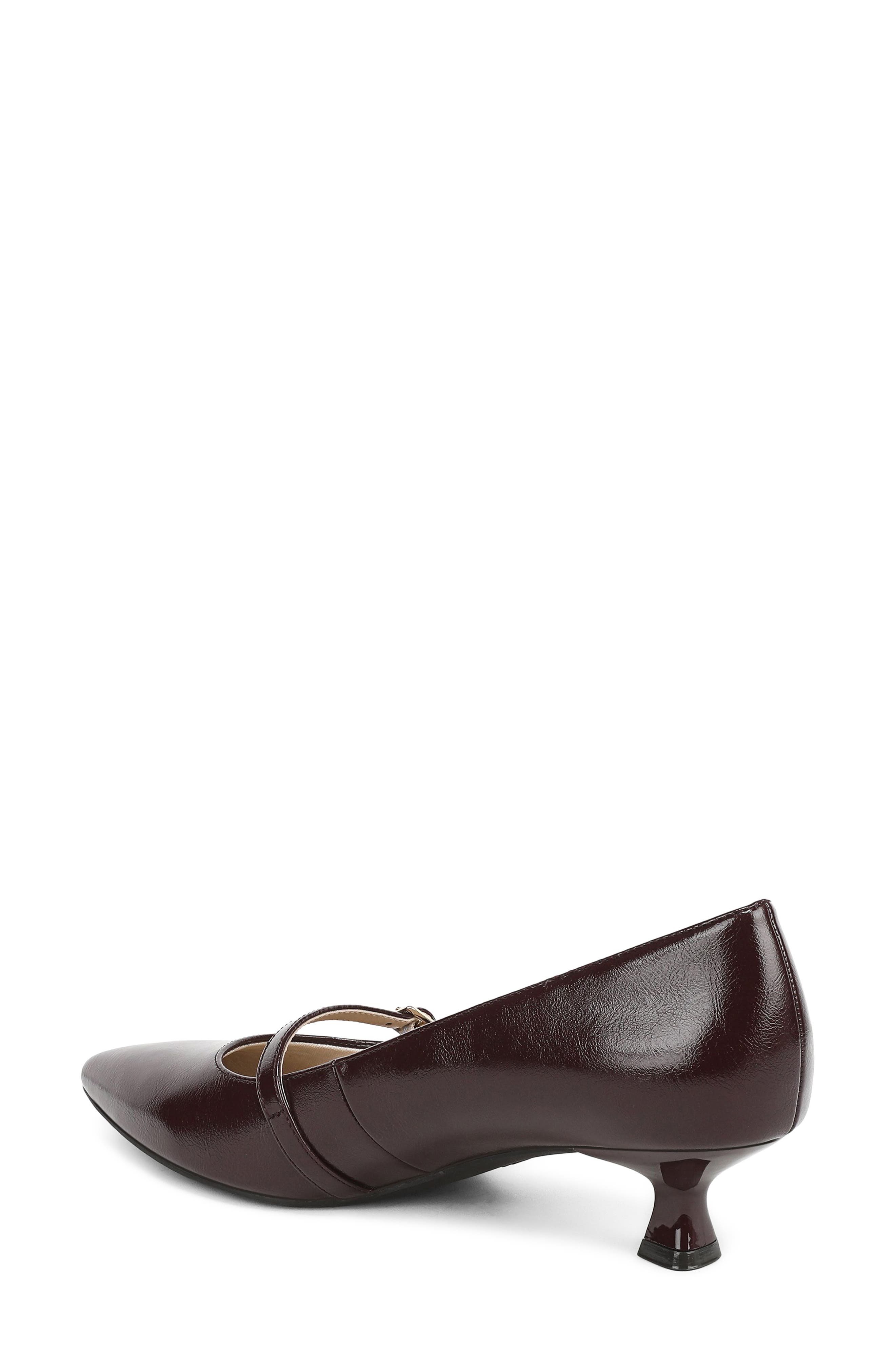 LifeStride Madelyn Mary Jane Pointed Toe Kitten Heel Pump, Alternate, color, Chocolate Plum