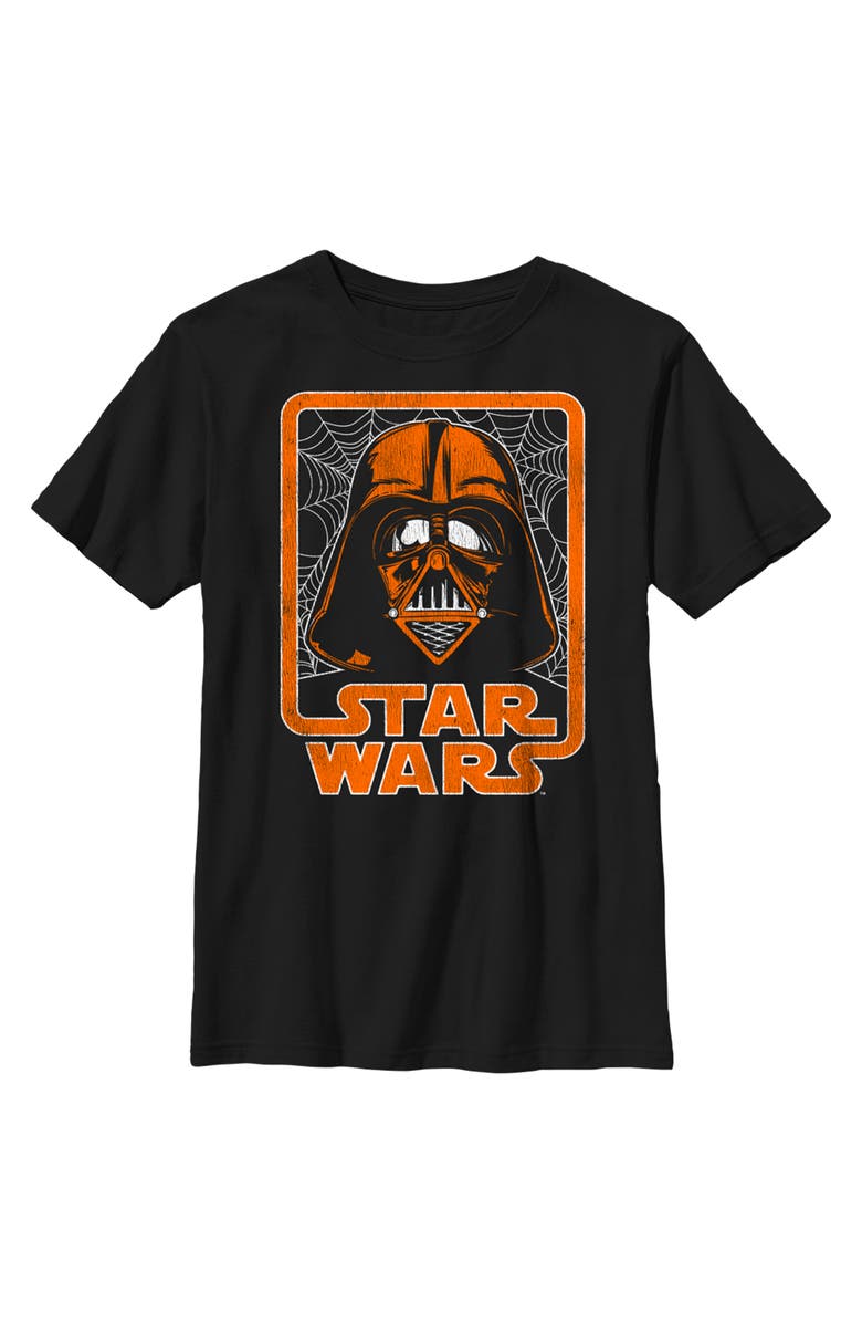 Star Wars Boy's Star Wars Halloween Darth Vader Spider Webs Logo  Graphic T-Shirt, Main, color, Black