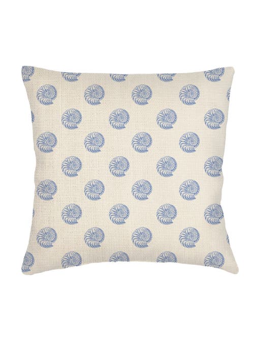 Anaya Nautilus Shell Linen Euro Pillow 26x26 With Down Insert In Blue