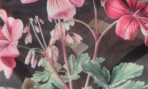 Kilo Brava Floral Print Mesh Thong In Black