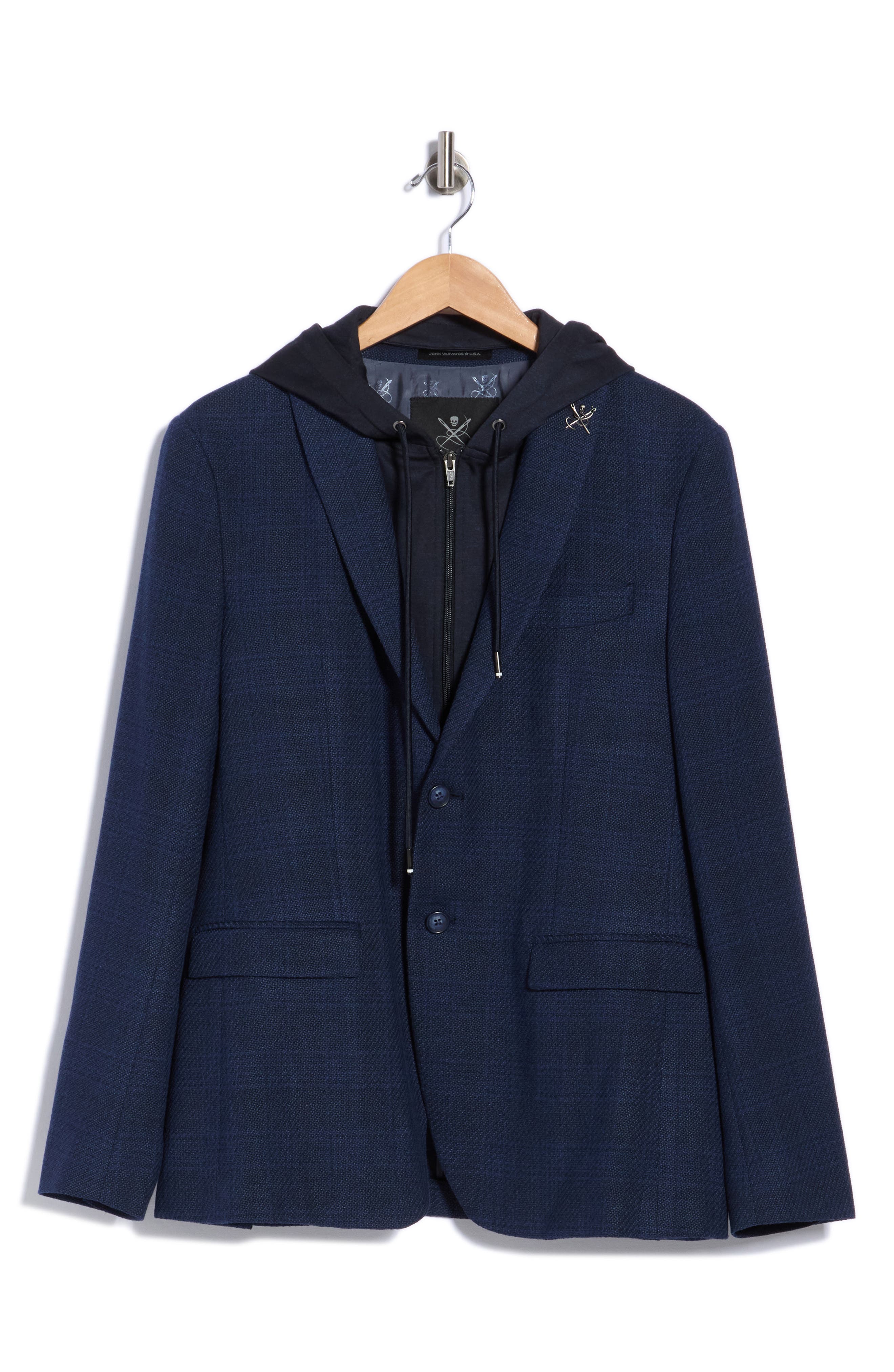 Plaid Wool Blend Sport Coat