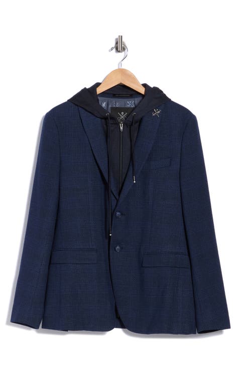 Plaid Wool Blend Sport Coat