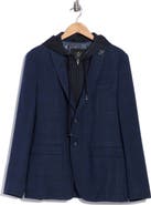 John Varvatos Plaid Wool Blend Sport Coat