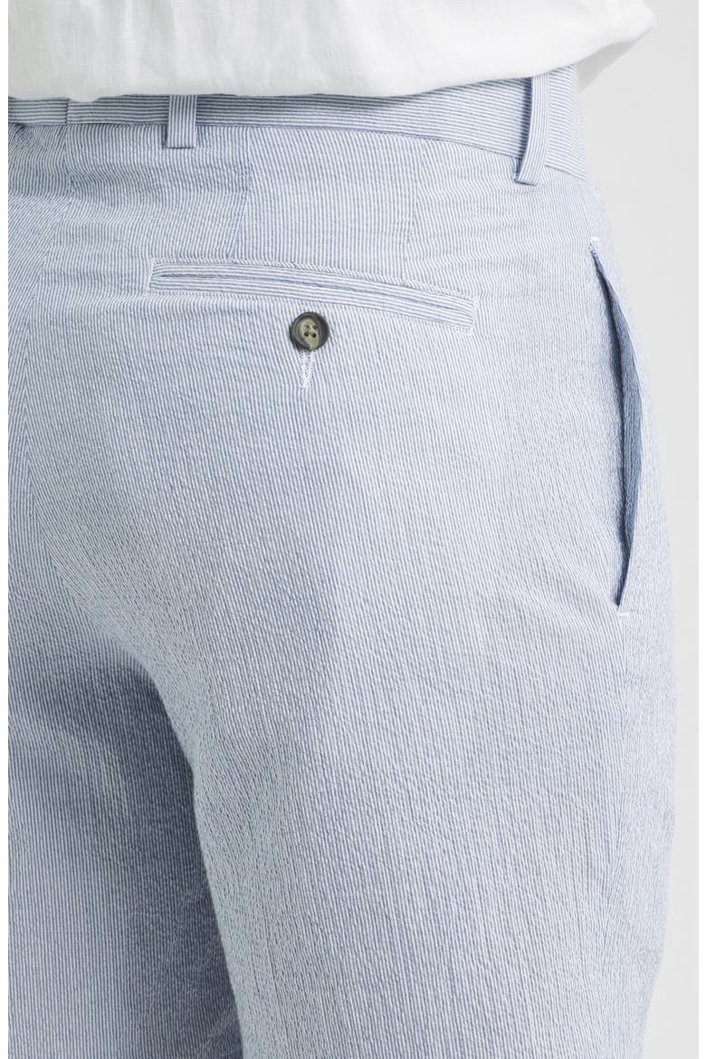 Flat Front Mini Cotton Seersucker Shorts, Alternate, color, NAVY