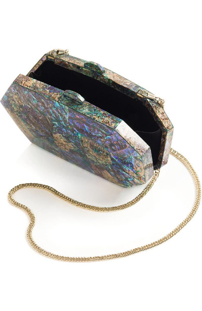 Freya Rose Jaya Green Clutch Bag, Alternate, color, Iridescent Green Hue