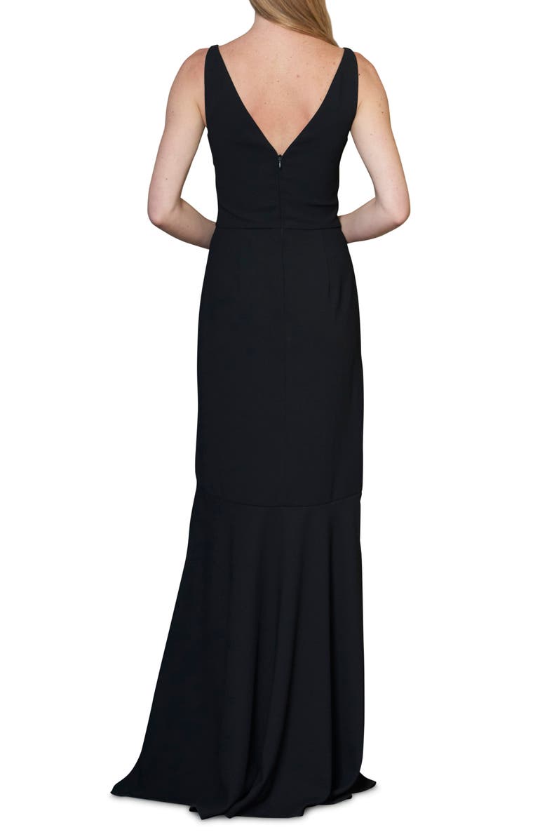 ML Monique Lhuillier Twist Front Crepe Gown, Alternate, color, 