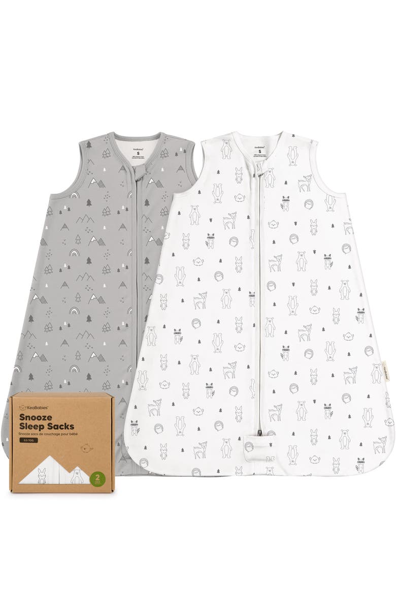 KeaBabies 2-Pack Snooze Sleep Sacks, Main, color, Woodland