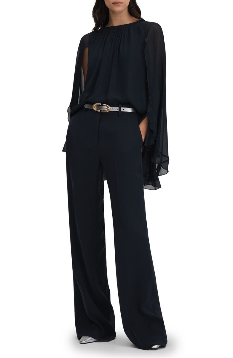 Reiss Francesca Ruffle Cape Sleeve Top, Alternate, color,