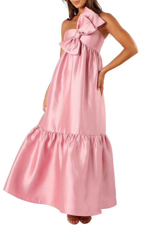 Betina Bow One-Shoulder Gown