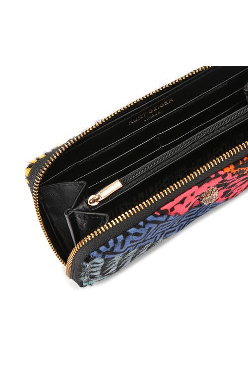 Kurt Geiger London Kensington Genuine Calf Hair Zip Around Wallet In Multi