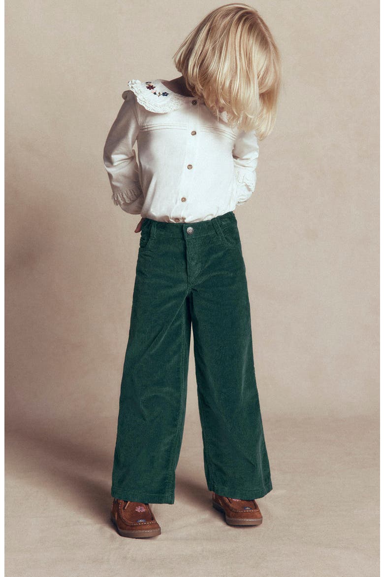 Kids' High Waist Wide Leg Corduroy Jeans, Alternate, color, MALACHITE GREEN CORD