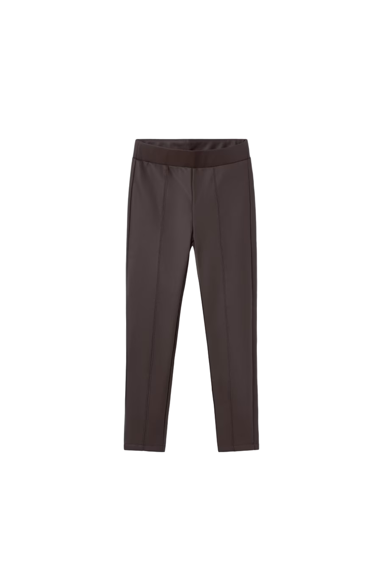 Faux Leather Leggings, Main, color, Chocolate