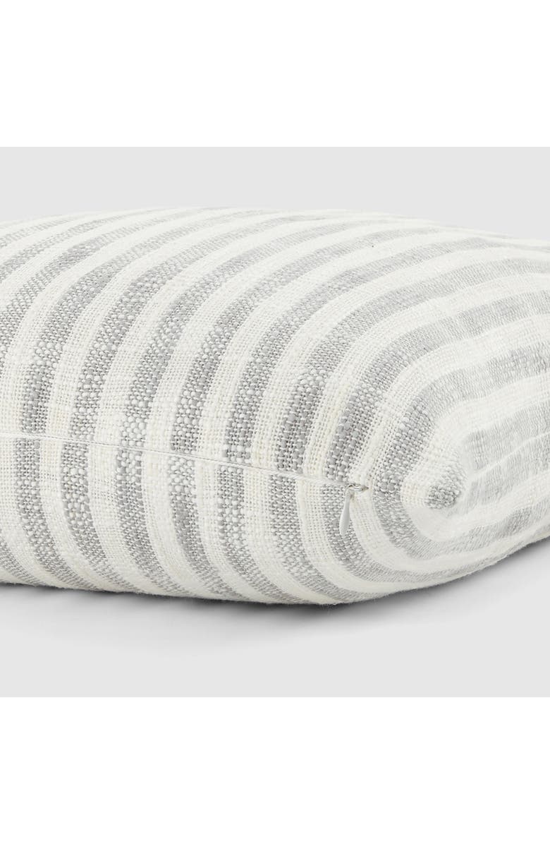 HOMESPUN Yarn-Dyed Stripe Cotton Throw Pillow, Alternate, color, Gray