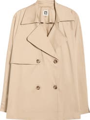 AK ANNE KLEIN Double Breasted Sateen Trench Coat