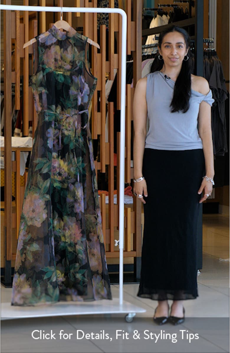 Tie Neck Organza Cocktail Dress, sales video thumbnail