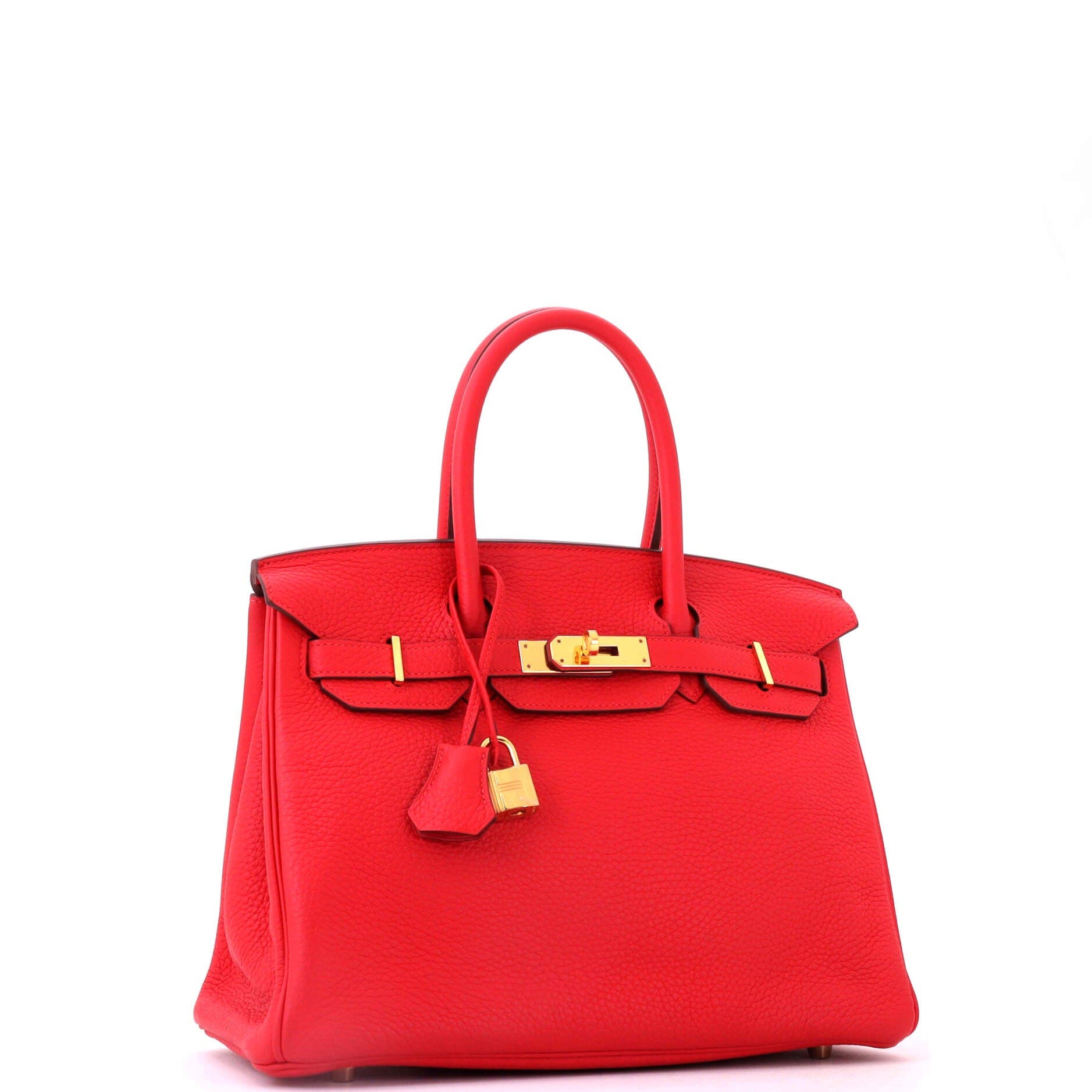 Birkin Handbag Red Clemence with Gold Hardware 30, Alternate, color, Red