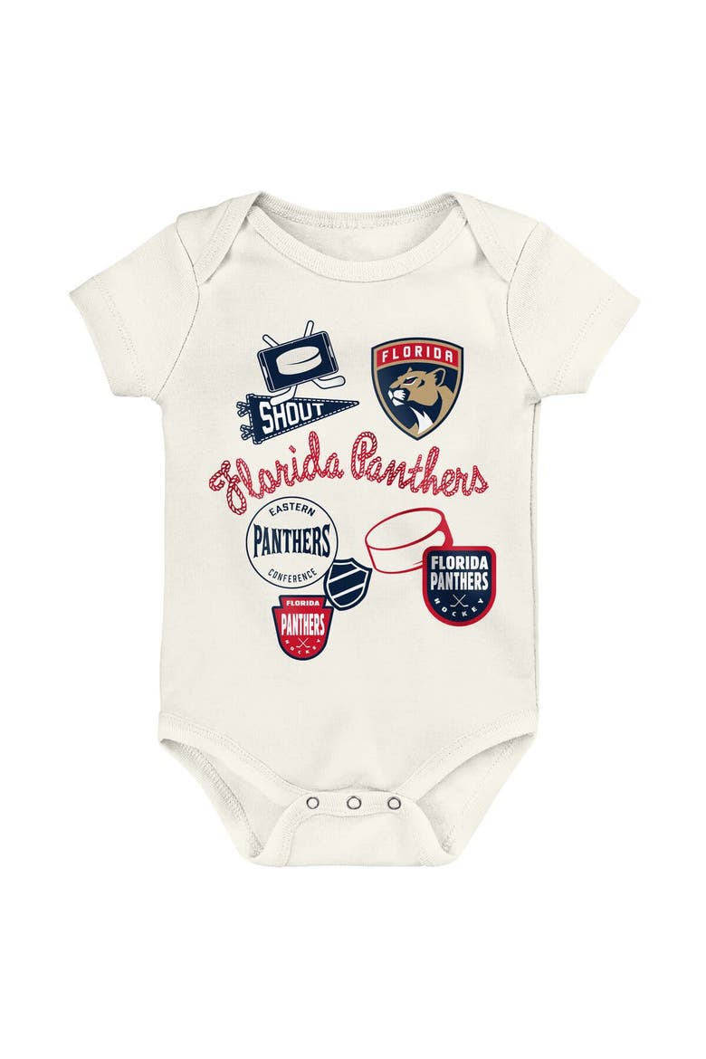Infant & Newborn Outerstuff Florida Panthers Littlest Player Three-Pack Bodysuit Set, Alternate, color, Cream