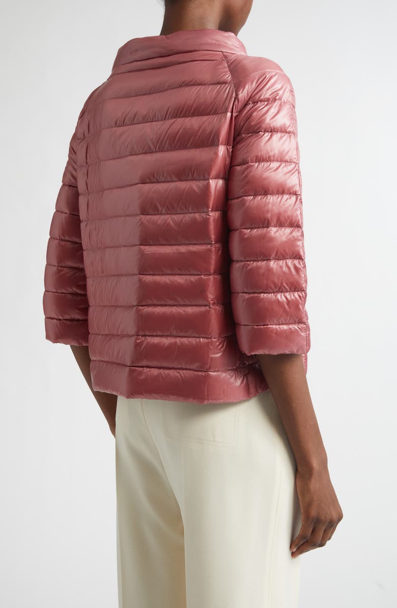 Herno Reversible Quilted Ultralight Nylon Crop Down Jacket, Alternate, color, 4140 Raspberry To Light Pink
