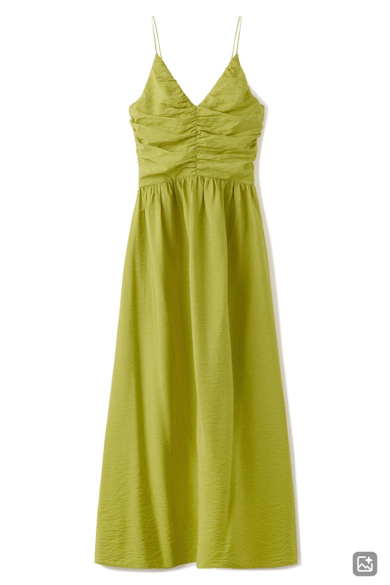 Ruched Maxi Dress, Alternate, color, LIME