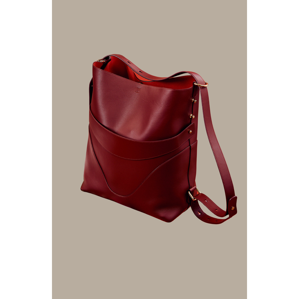 OLEADA Marina Soft Bucket Bag in Scarlet  product