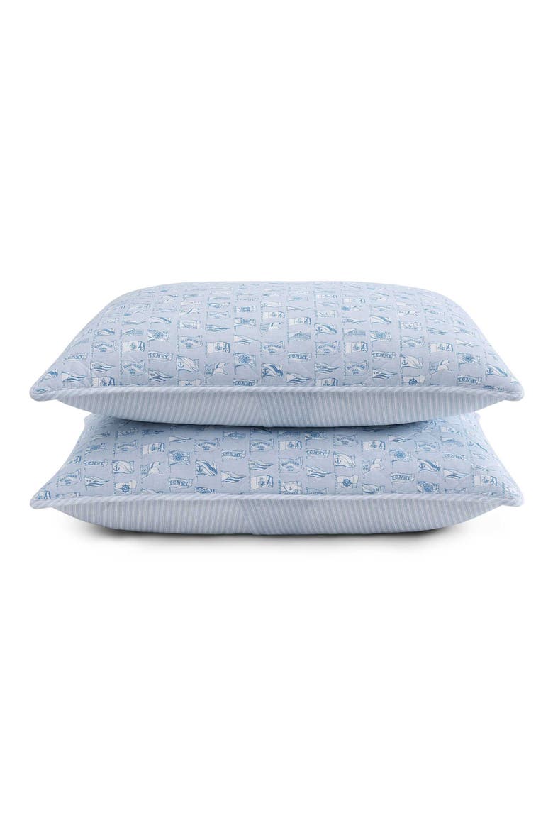 Boating Flags Comforter & Shams Set, Alternate, color, SOFT BLUE/ WHITE