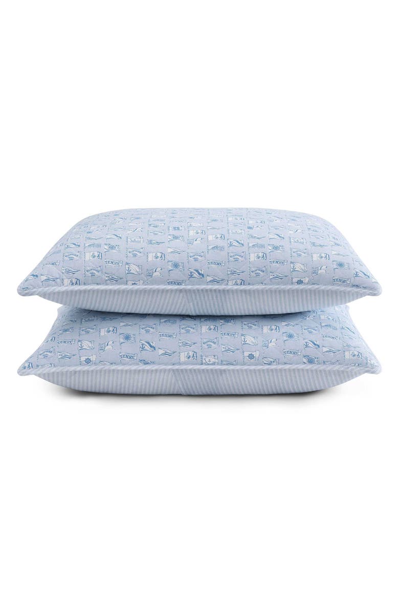 Tommy Hilfiger Boating Flags Comforter & Shams Set, Alternate, color, Soft Blue/ White
