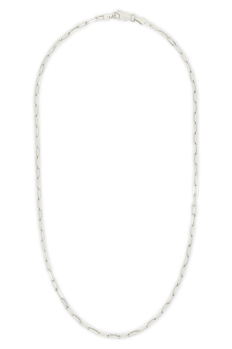 Paper Clip Chain Necklace, Main, color, SILVER