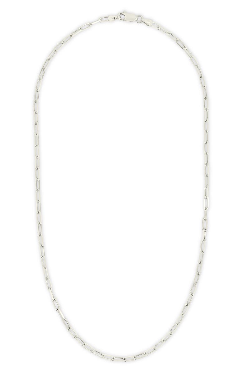Sterling Forever Paper Clip Chain Necklace, Main, color, Silver