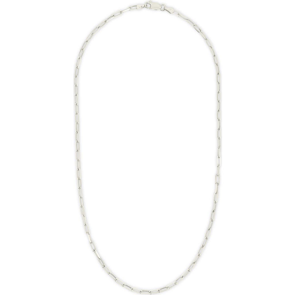 Sterling Forever Paper Clip Chain Necklace In Metallic