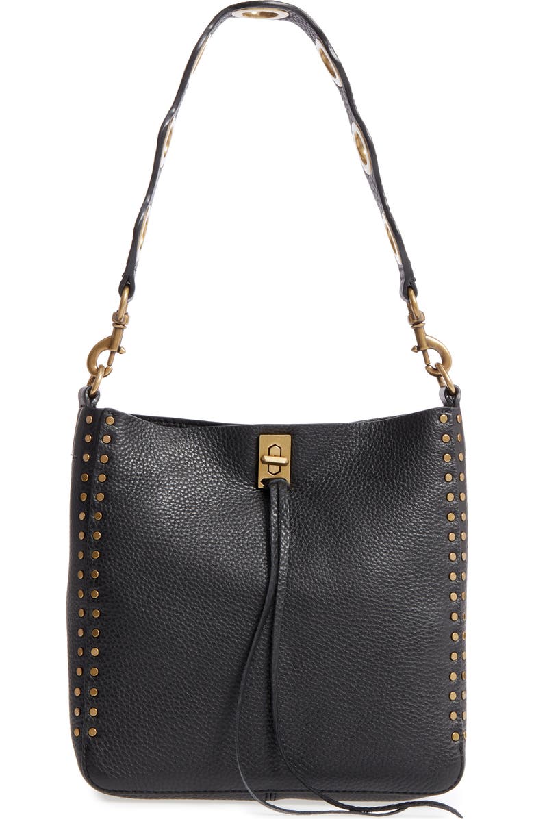 Rebecca Minkoff Small Darren Deerskin Leather Feed Bag, Main, color,