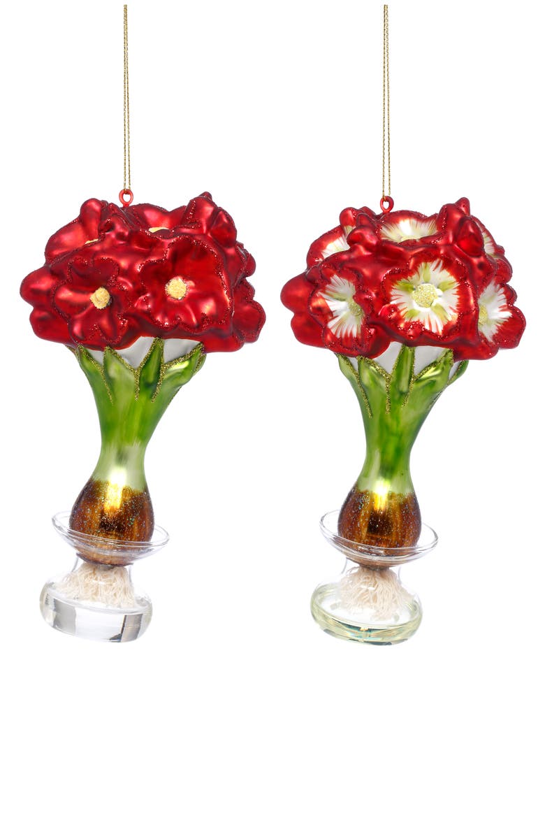 Floral Vase Ornament, Set of 6, Main, color, Red