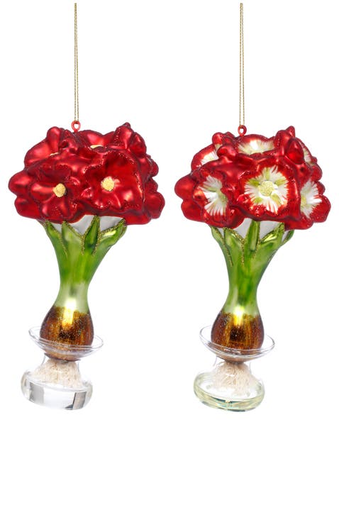 Floral Vase Ornament, Set of 6