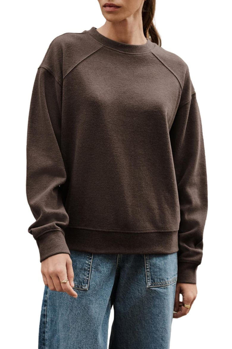 Crewneck Sweatshirt, Main, color, BROWN