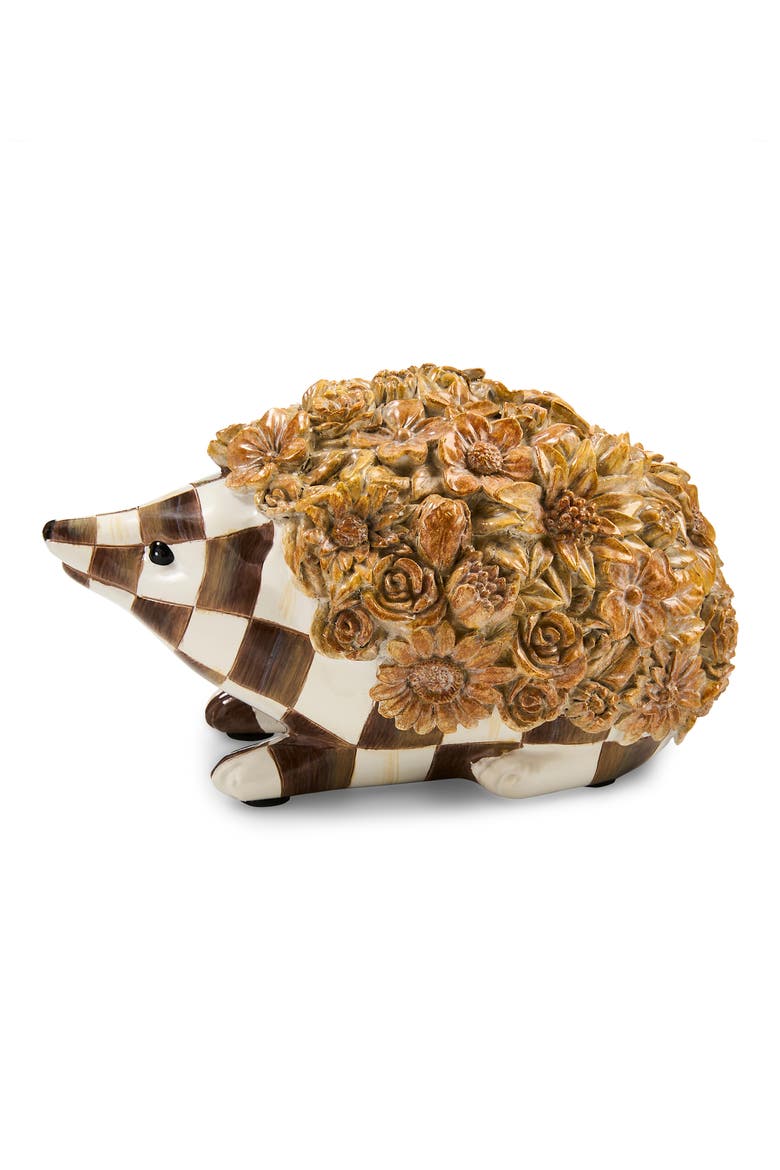 Chocolate Check Hedgehog Decoration, Alternate, color, BROWN