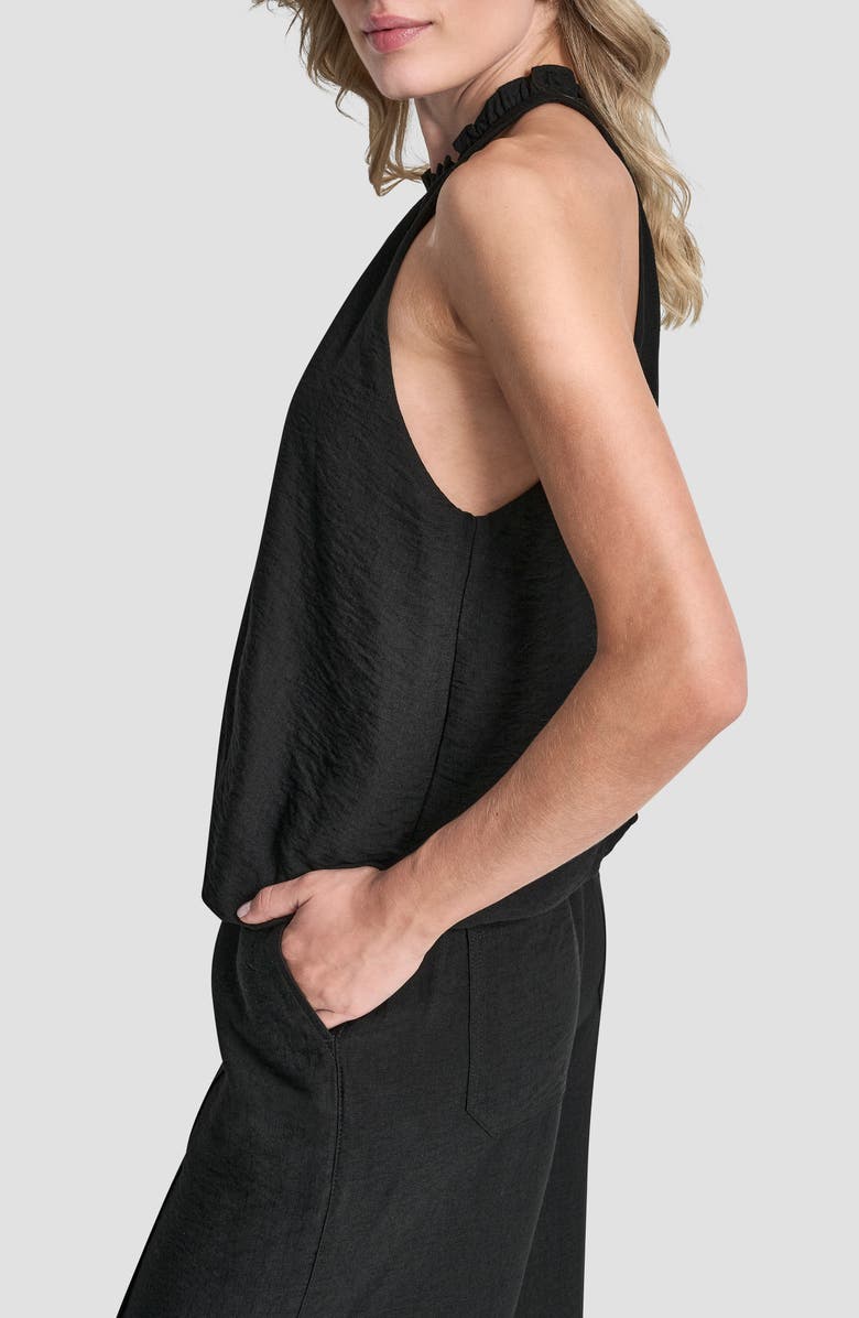 DKNY Ruffle Bubble Top, Alternate, color, Black