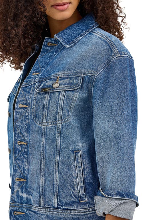 Lee Loose Rider Denim Trucker Jacket In Mid Chapter