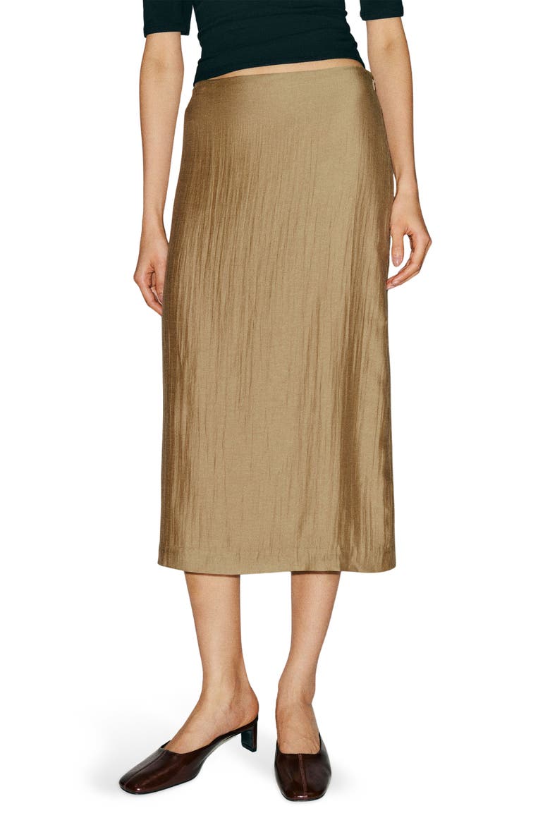 Helen Low Waist Midi Skirt, Main, color, TAN