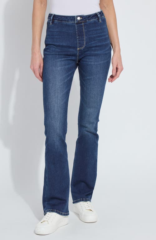 Lyssé Estelle Everyday Flare Jeans In Dark Mid Wash In Blue