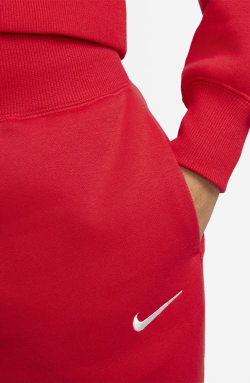 Nike Sportswear Phoenix High Waist Fleece Sweatpants In University Red/sail