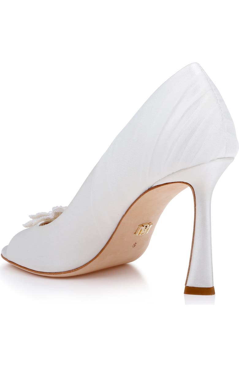 Badgley Mischka Collection Yana Sequin Flower Sandal, Alternate, color, White Satin