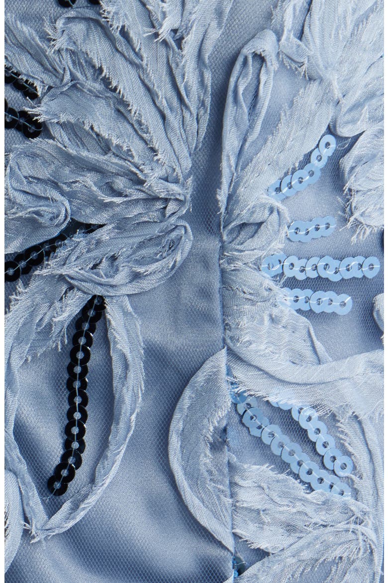 Sequin Soutache Lace Cocktail Midi Dress, Alternate, color, SKY BLUE