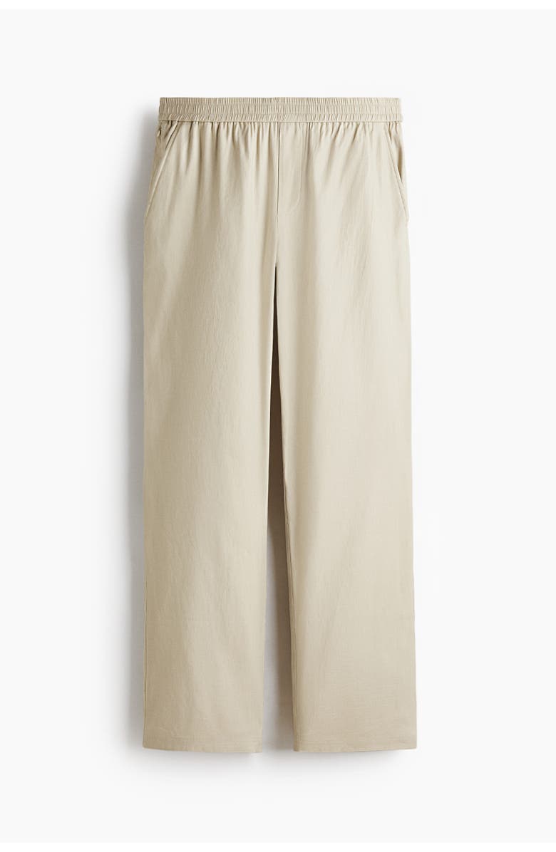 H&M Easy care loose-fit linen-blend pants, Alternate, color, Light Beige