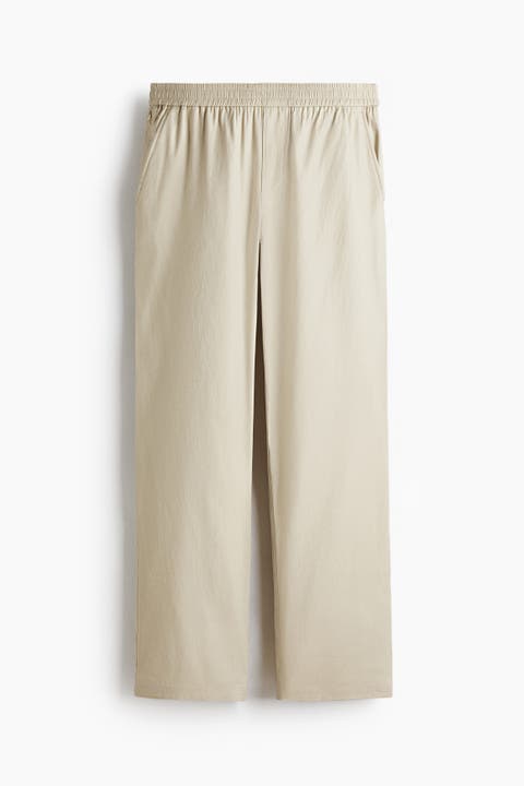 Easy Care Loose Fit Linen-blend Trousers