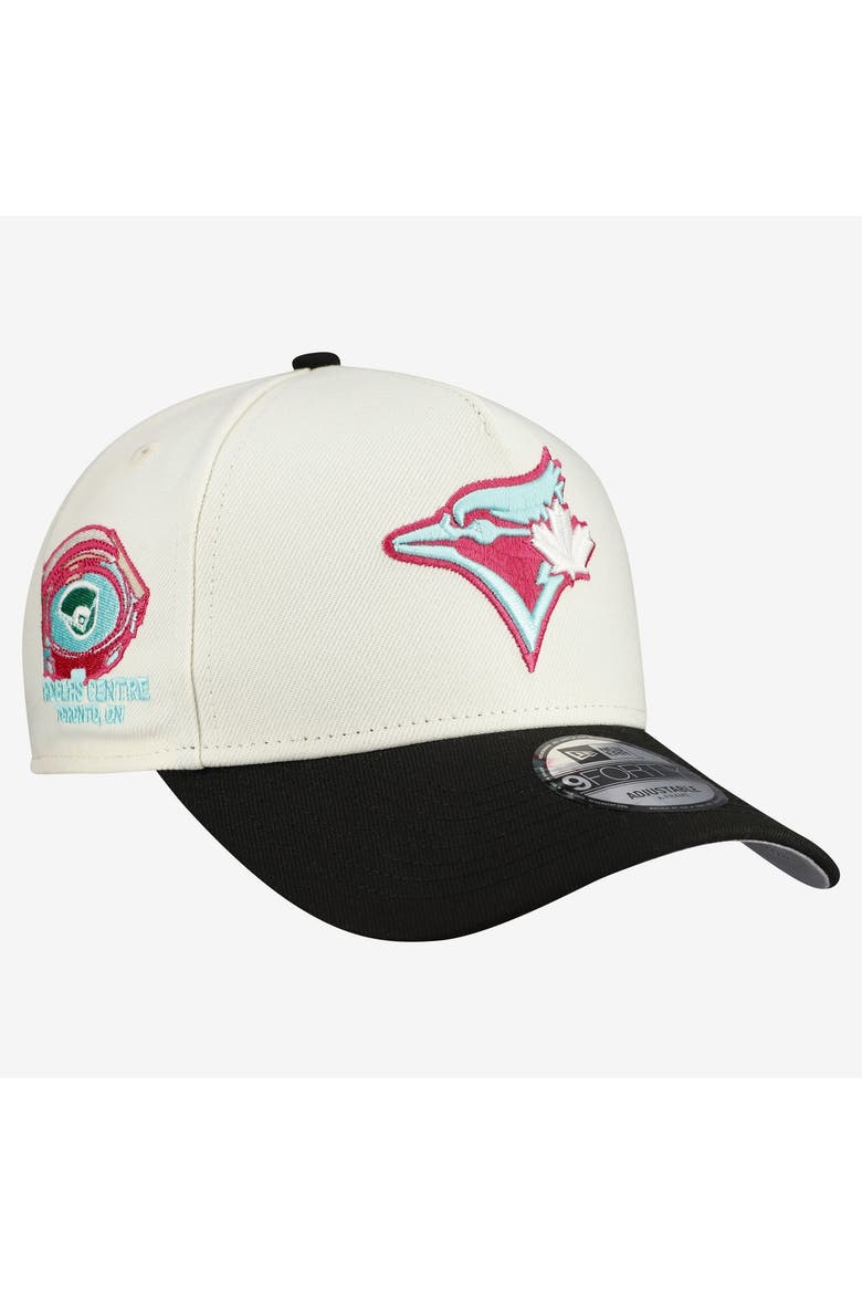 Men's New Era Cream Toronto Blue Jays Stadium Chrome 9FORTY A-Frame Adjustable Hat, Main, color, Cream