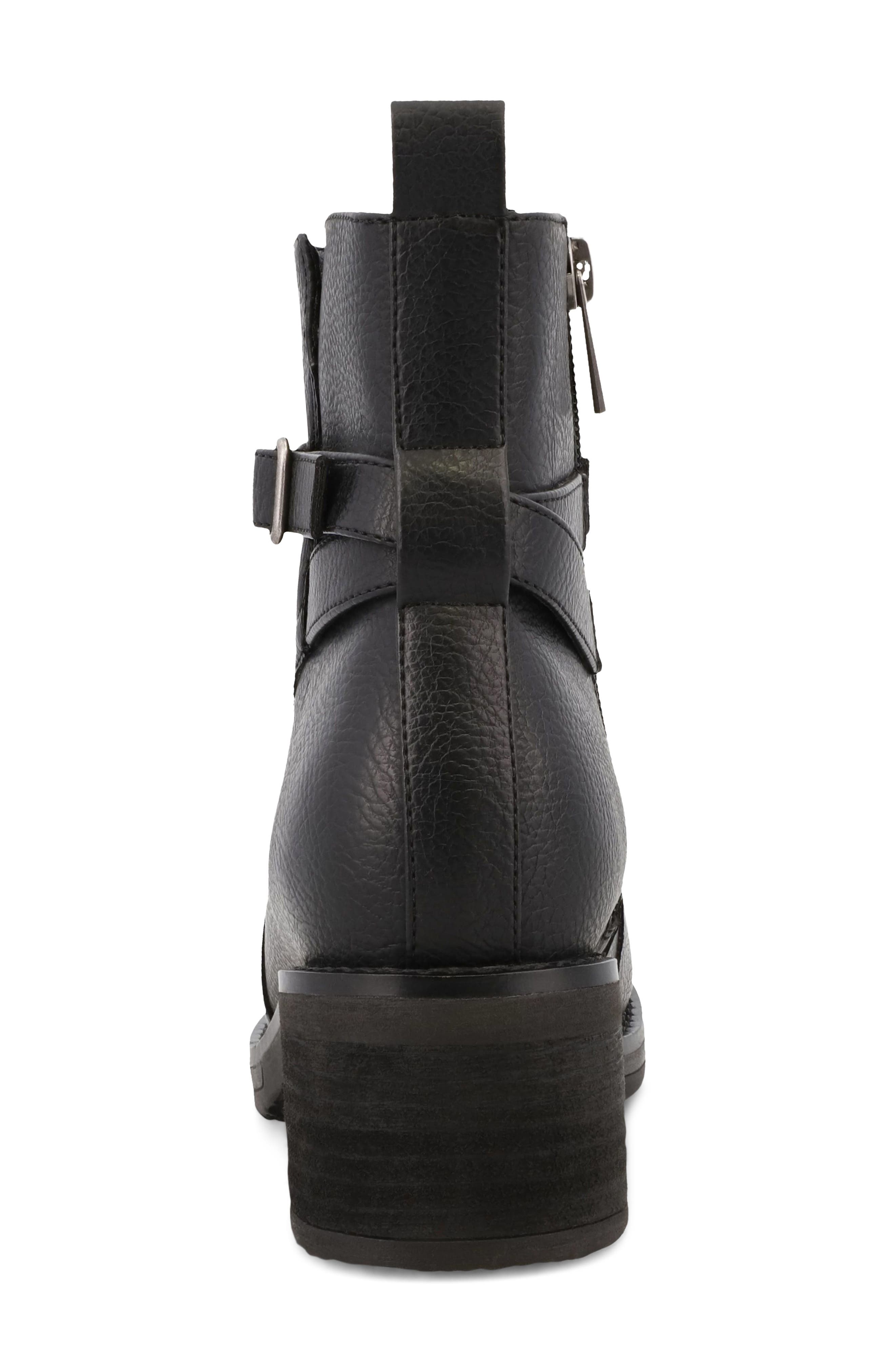 Desmond Faux Leather Bootie, Alternate, color, BLACK