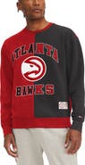 TOMMY JEANS Men's Tommy Jeans Red/Black Atlanta Hawks Keith Split Pullover Sweatshirt