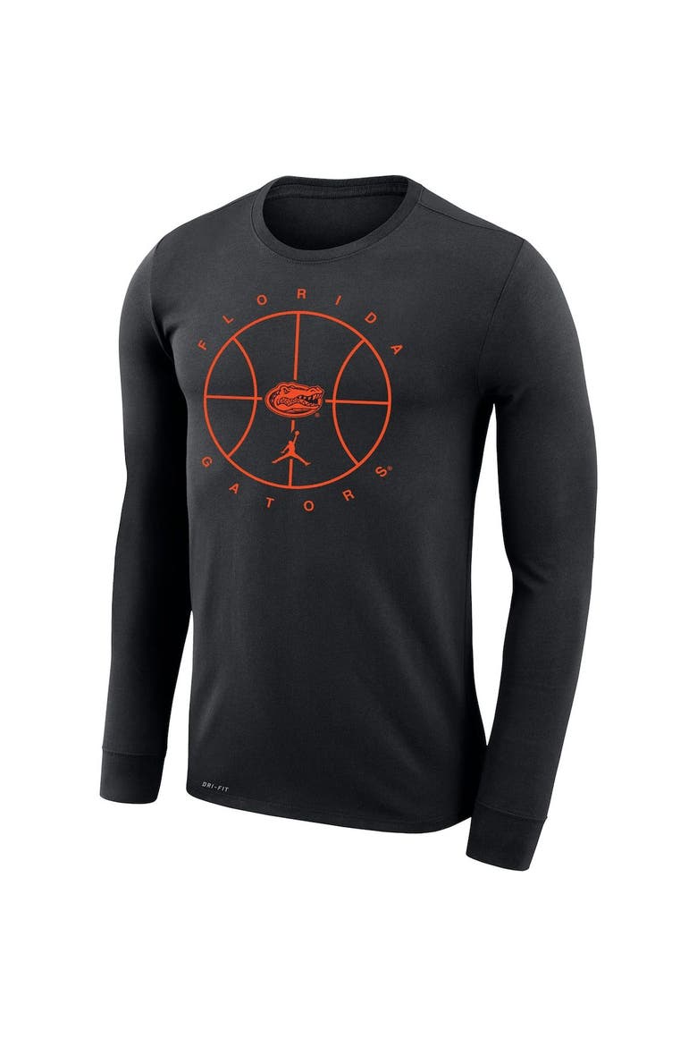 Men's Jordan Brand Black Florida Gators Basketball Icon Legend Performance Long Sleeve T-Shirt, Alternate, color, Black